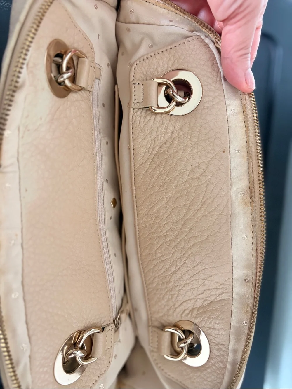 kate spade Quilted Leather Shoulder Bag - Nude- Used